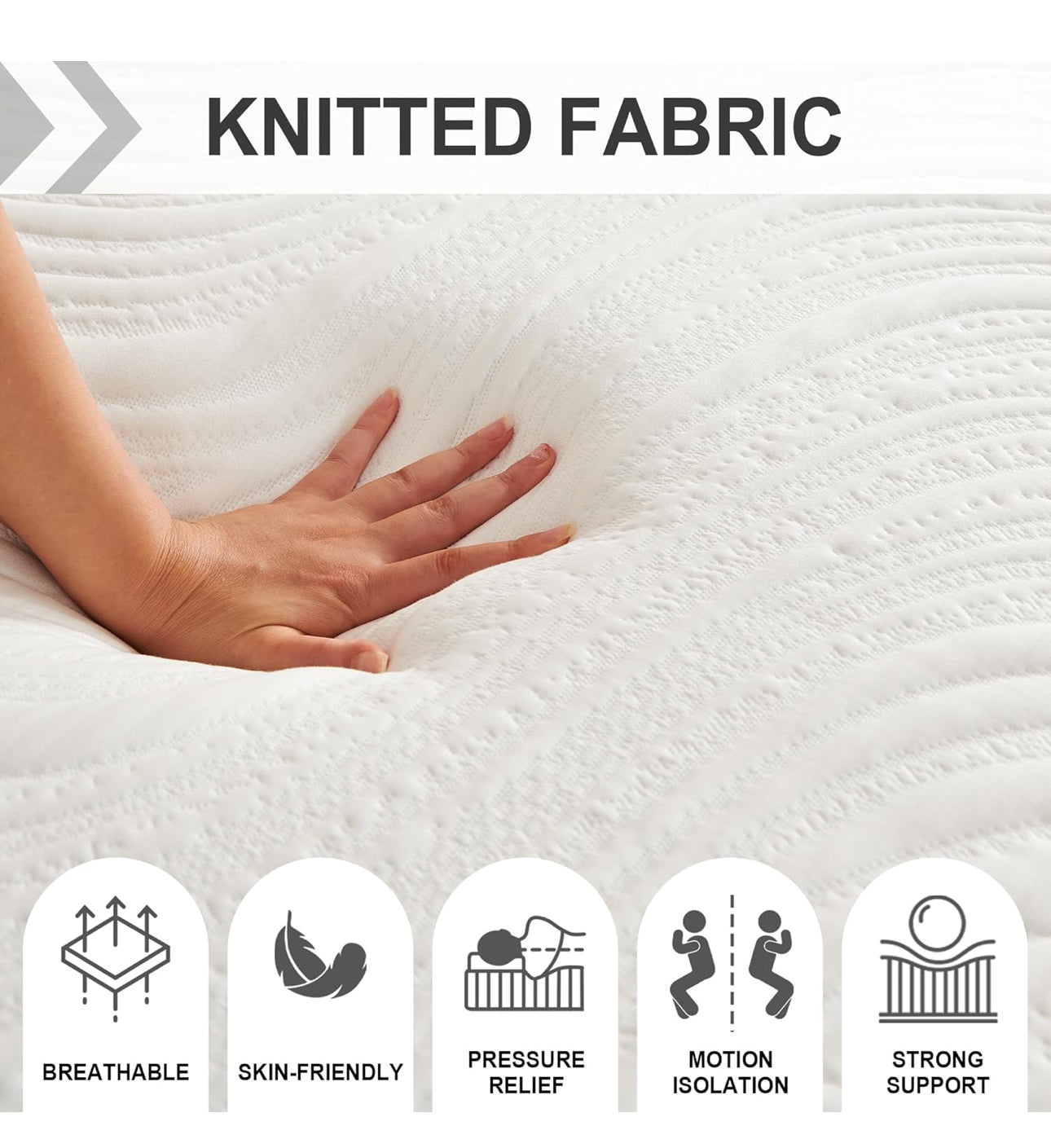 King Mattress, Memory Foam Mattress, Medium Firm, Breathable Knitted