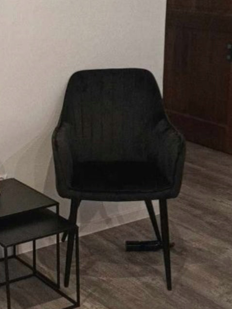 4x Upholstered Grey Velour Chairs