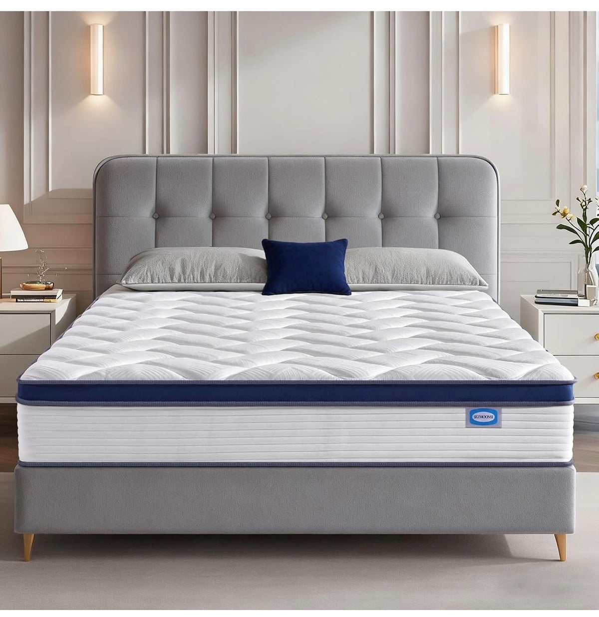 Single Mattress 90x190x27cm
Medium Firm Single Mattresses, 7-Zone Pocket Sprung with Memory Foam, Orthopaedic Support, Motion Isolation