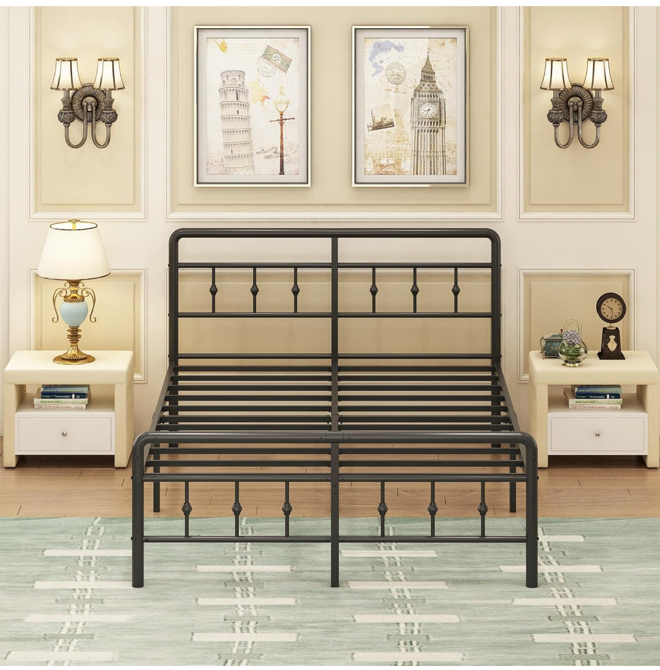 Super King Bed Frame with Victorian Headboard and Footboard