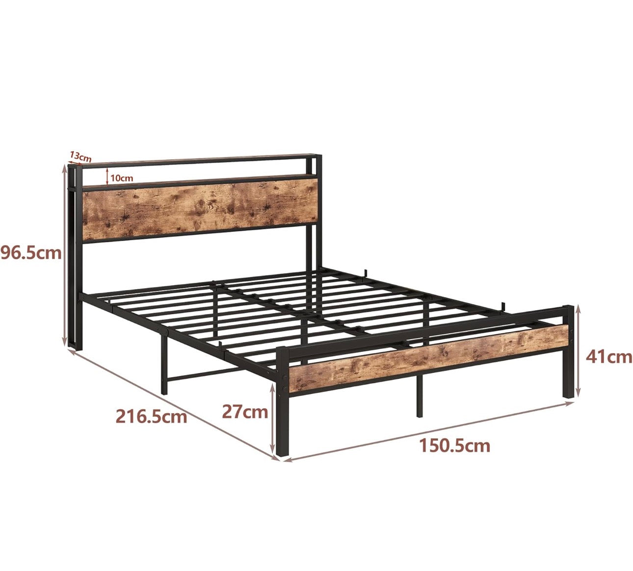 King Size Bed Frame with Storage Wooden
