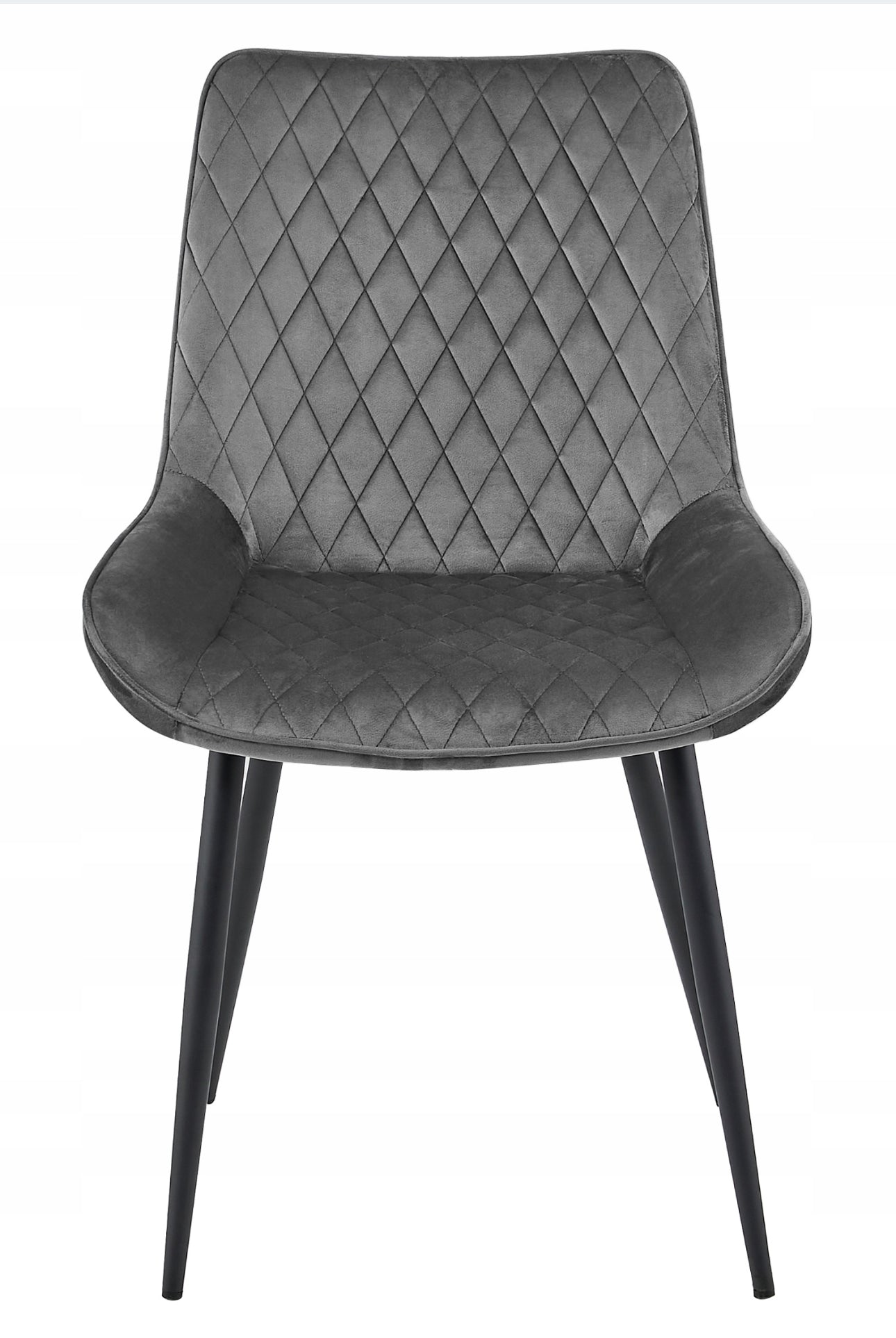 4 x chair dark grey velvet  legs black Vero A