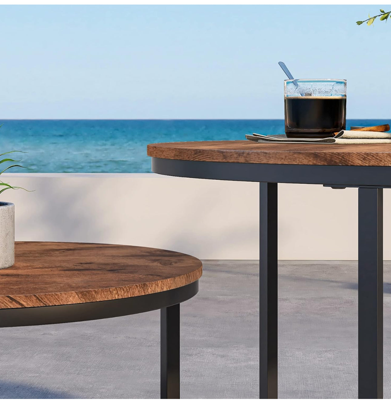 Round Coffee Tables Set of 2