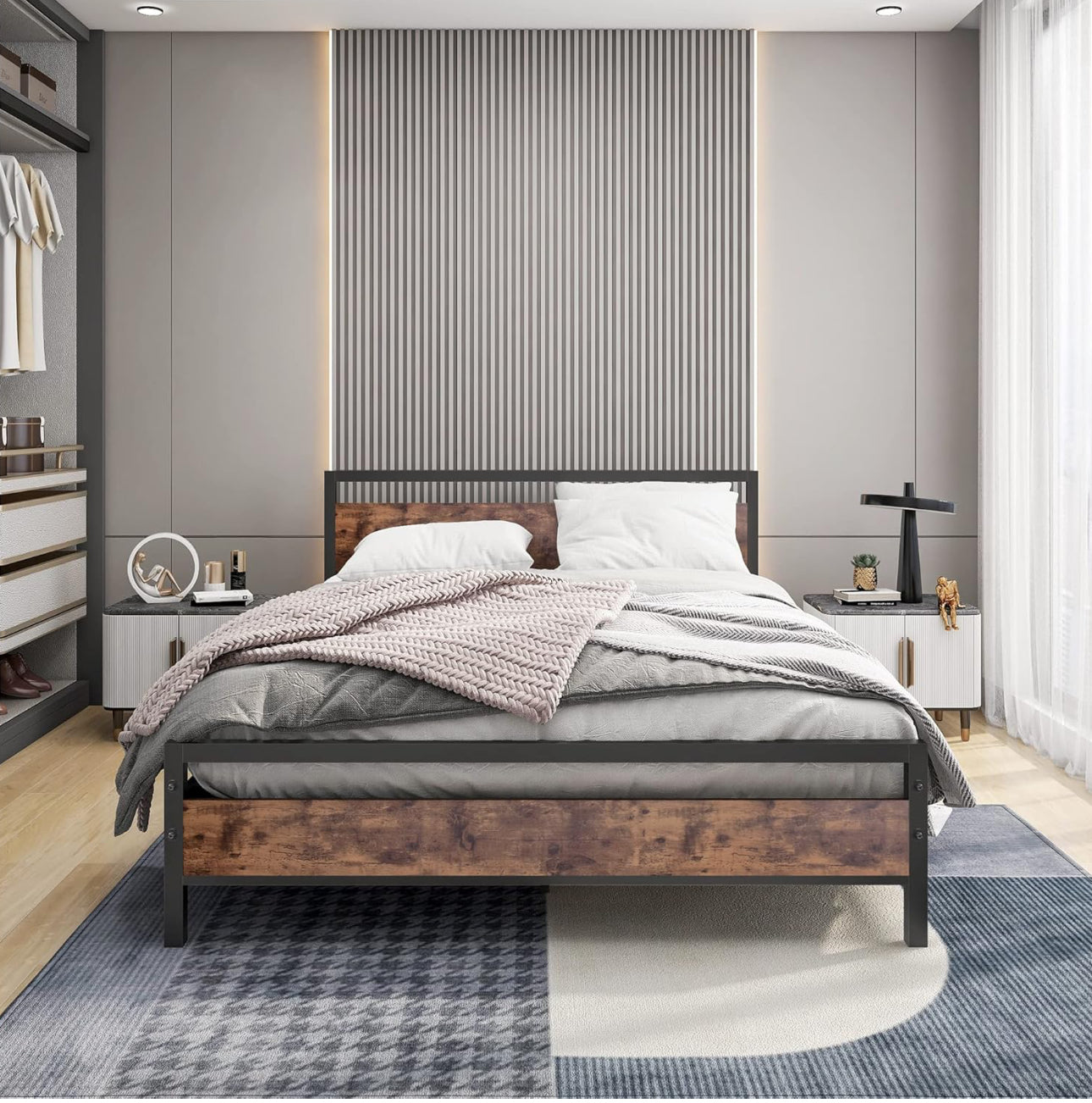 King Size with Wooden Headboard
