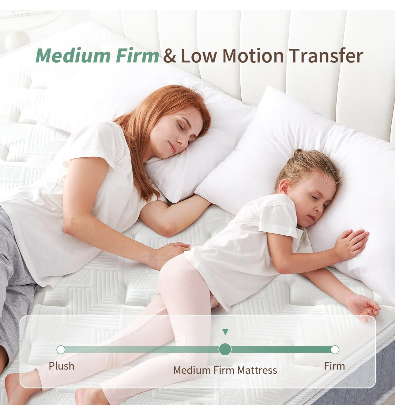 King Size Mattress, Orthopaedic Memory Foam Hybrid Medium Firm Mattress with 7-Zone Pocket Spring for Pressure Relief, 10.2 Inch