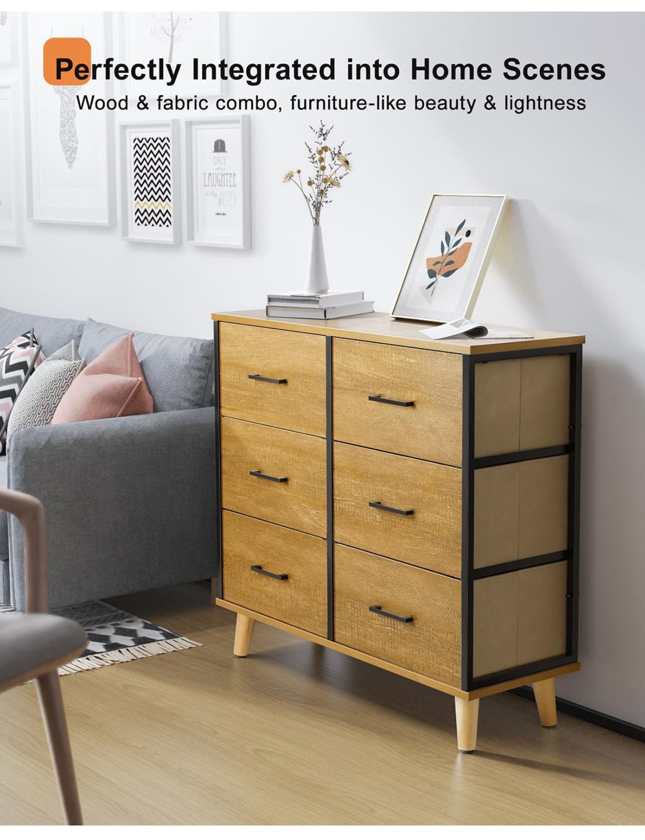 Dresser for Bedroom with 6 Drawers