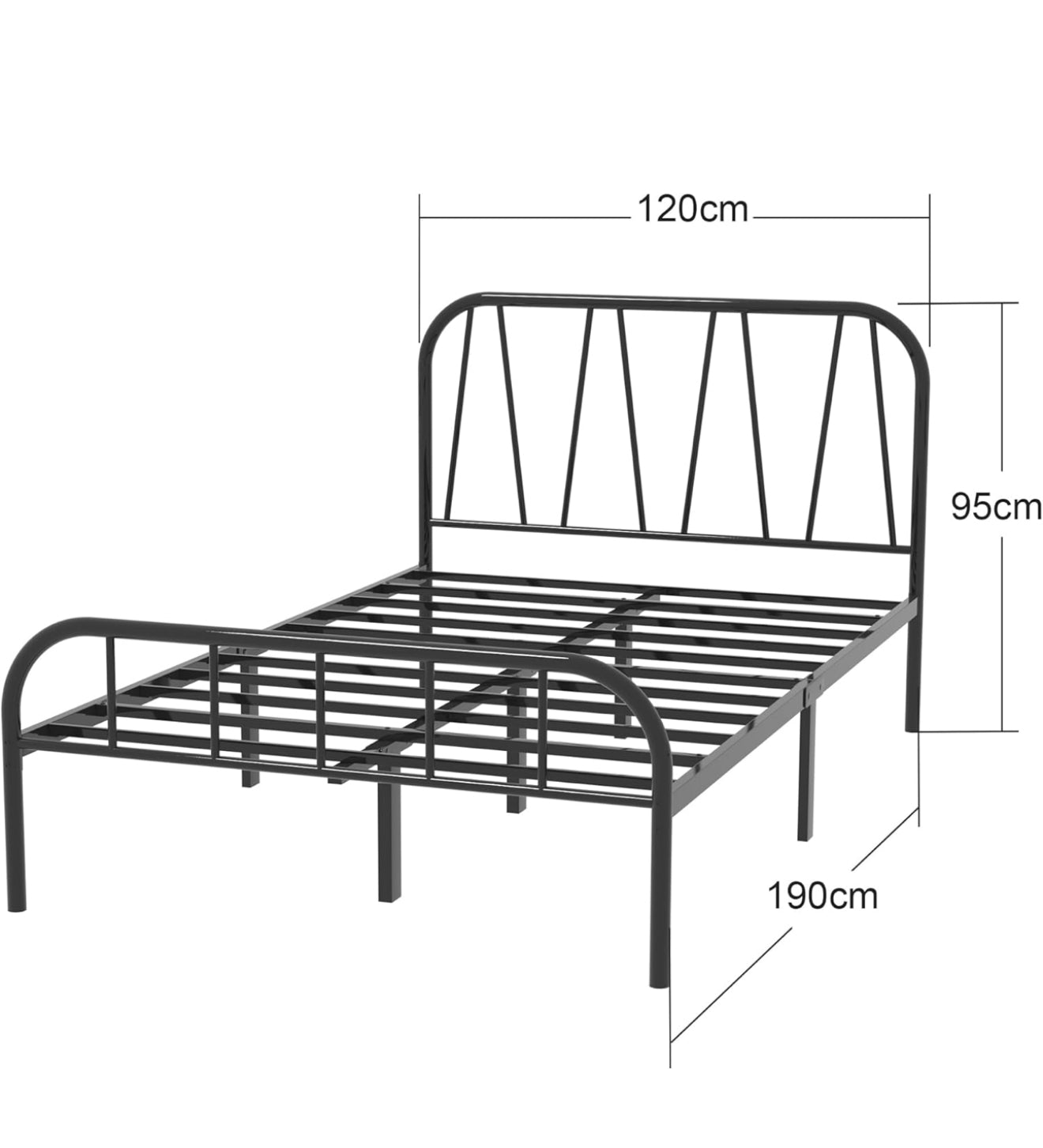 Small Double Bed Frame, Solid Metal Bed Frame