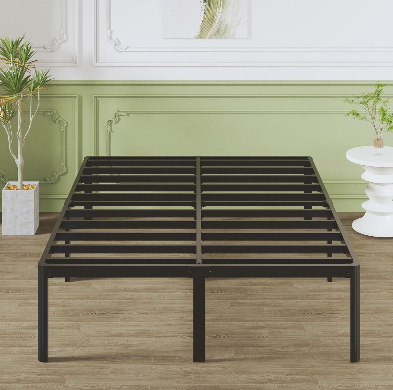 High Double Bed Frame 4ft6 with Rounded Corner Legs