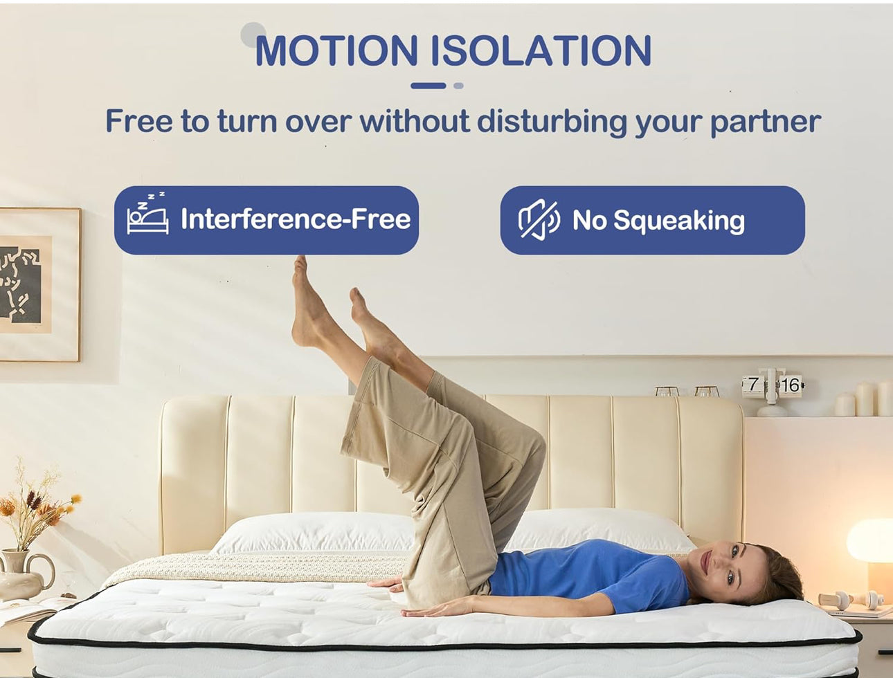 Double Mattress,11 Inch Hybrid Mattress 4FT6 with