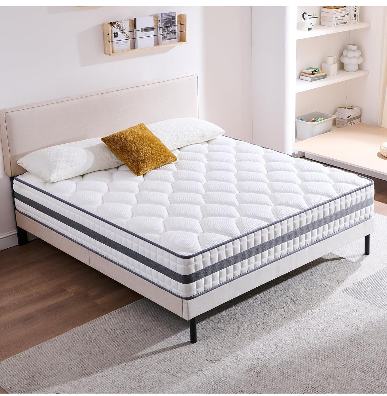 King Mattress, Hybrid Memory Foam and Spring