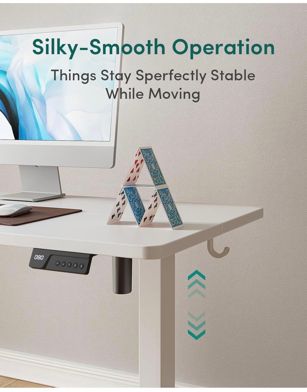 Electric Standing Desk 100 X 60 cm Heigh Adjustable Standing desk with digital display panel, Ergonomic Home Office Desk for sit stand Table with Splice Board & White Wood Grain Surface
