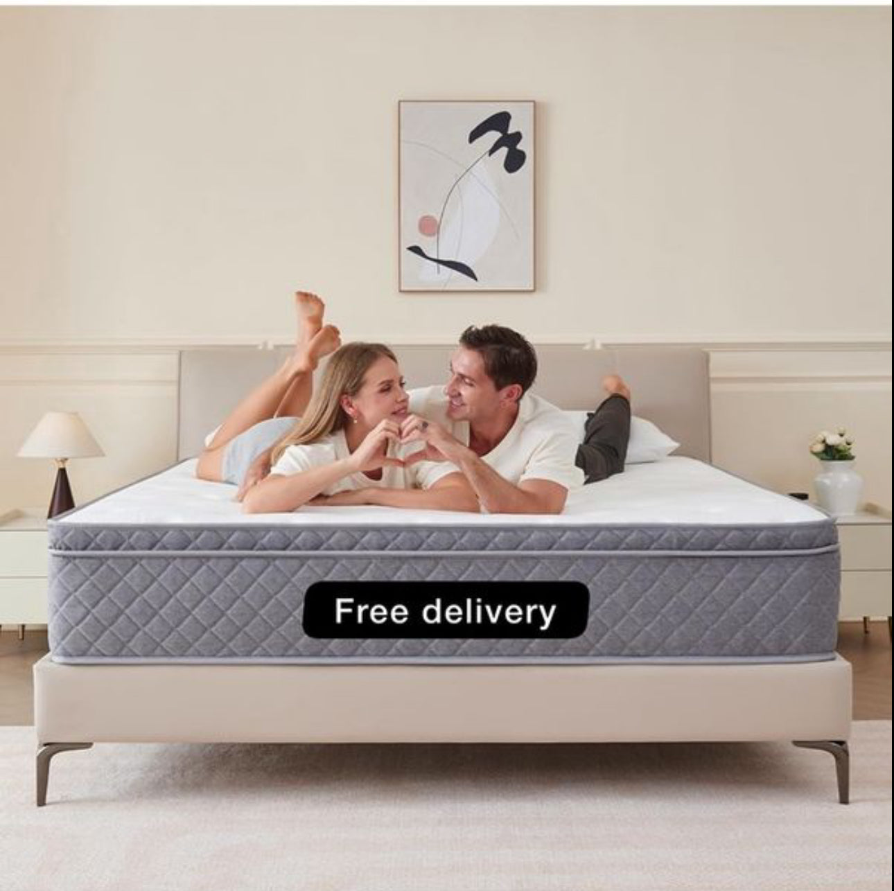 Double Mattress,8.6 Inch Double Bed Mattress with Breathable Foam Soft Fabric and Individually Pocket Spring