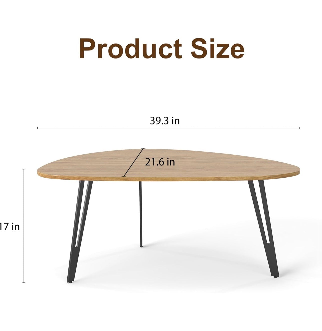 Modern Oval Coffee Table Oak Simple Center Table  Scandinavian