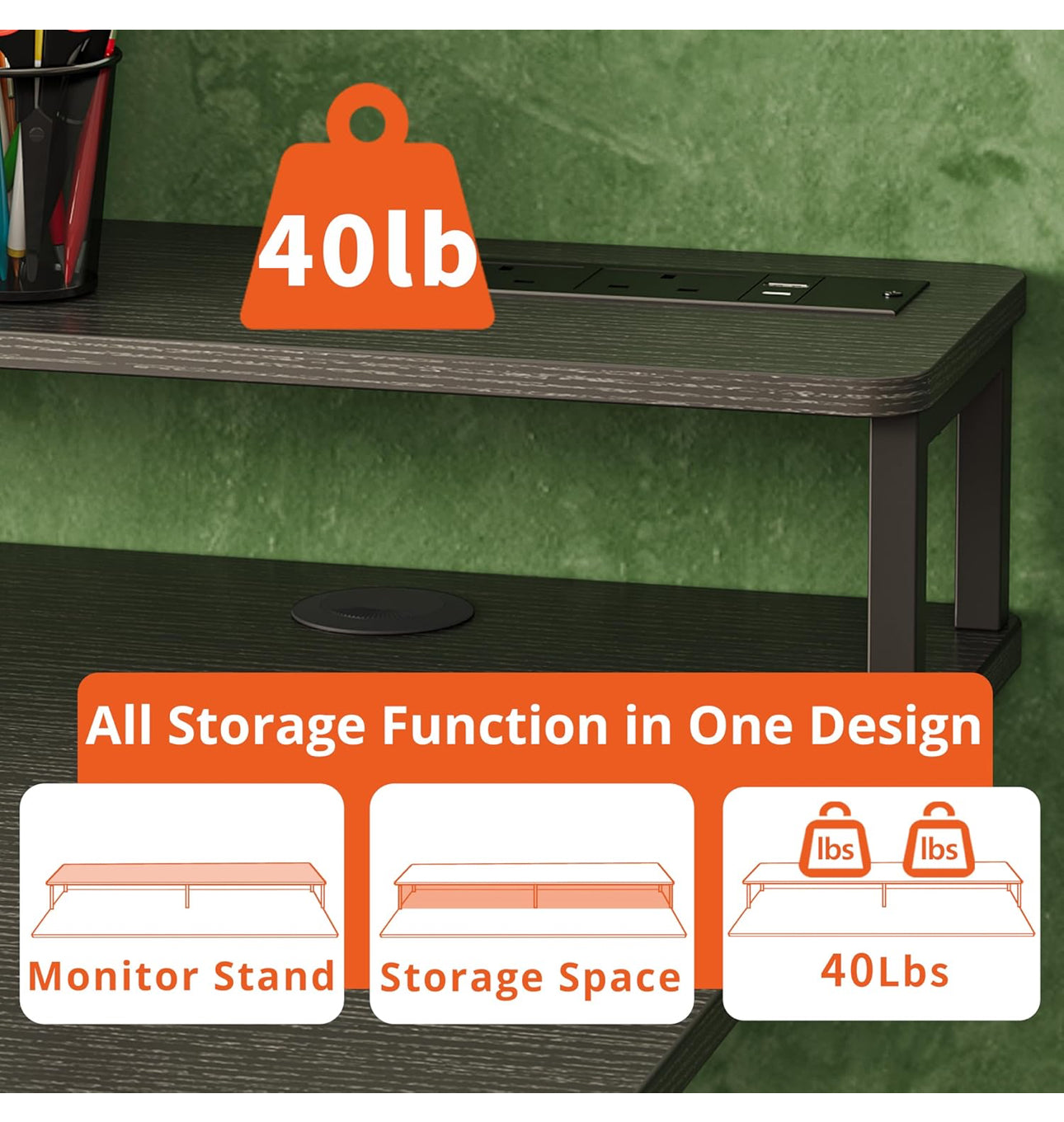 Height-Adjustable Desk with Monitor