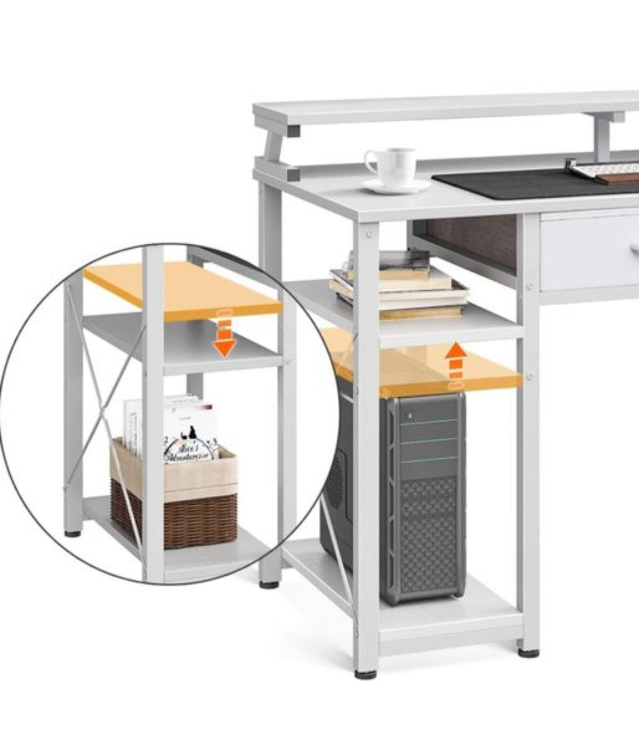 Computer Desk with Drawers 120 x 48 cm