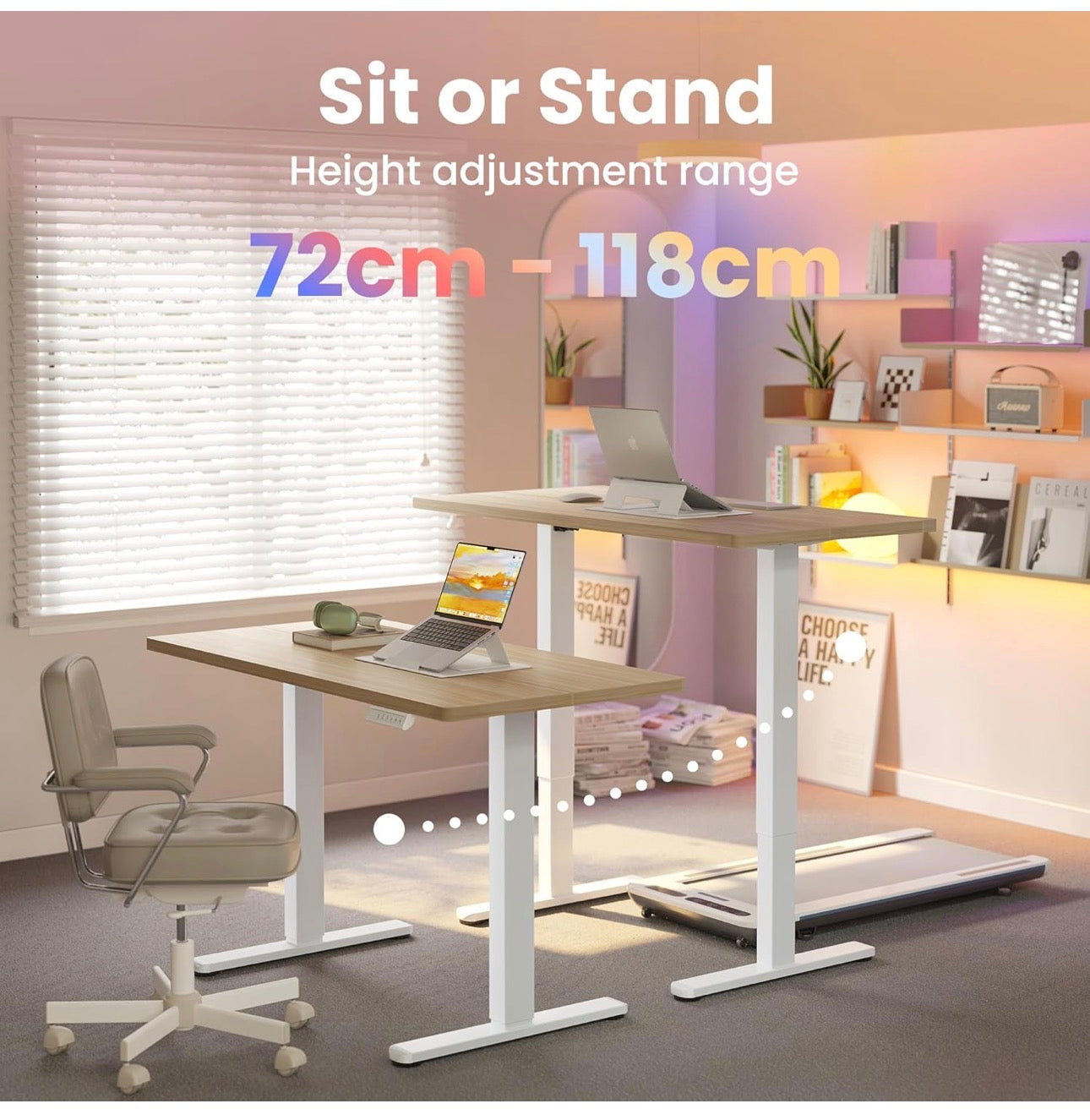Standing Desk with USB Charging Port, 160 x 80 cm,