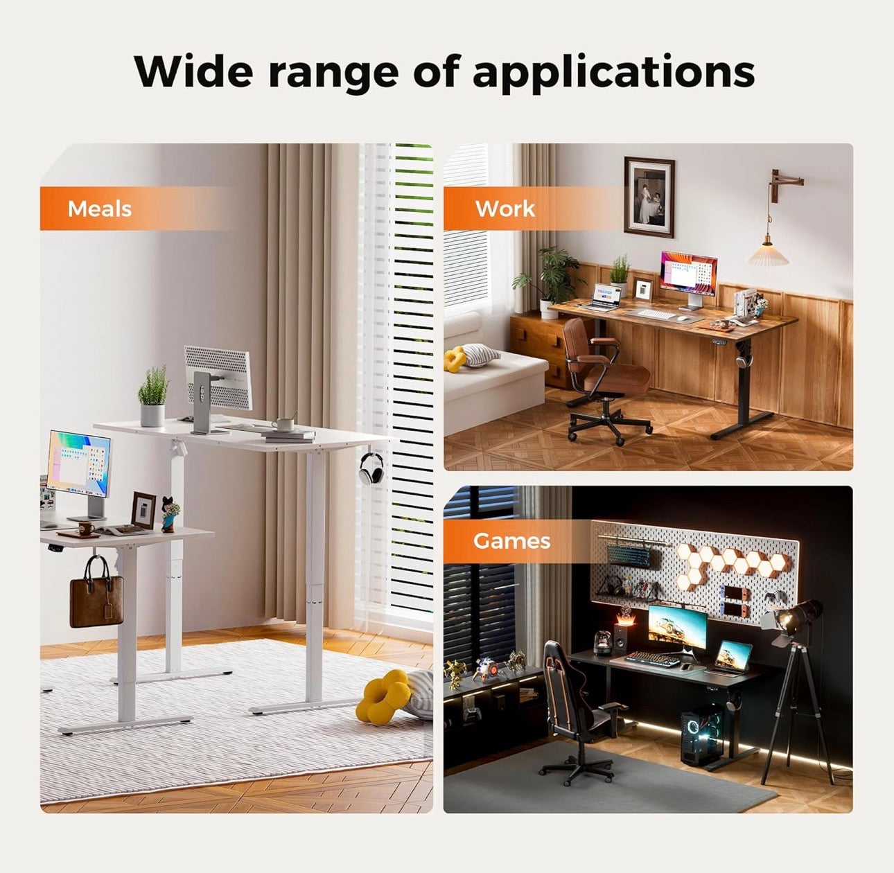 Height-Adjustable Electric Desk, 140x80 cm Sit-Stand