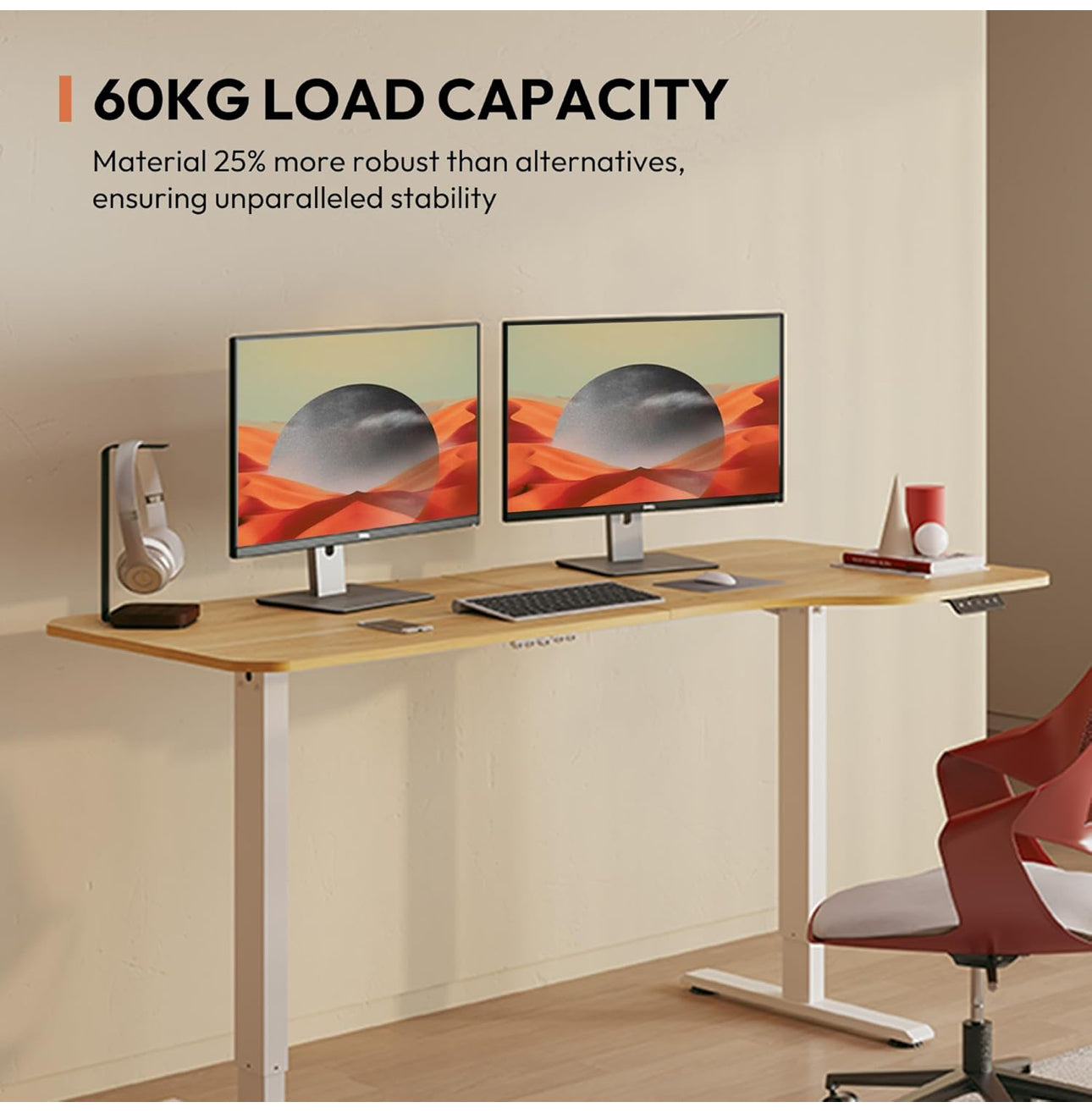 160 × 75 Electric Standing Desk Height Adjustable