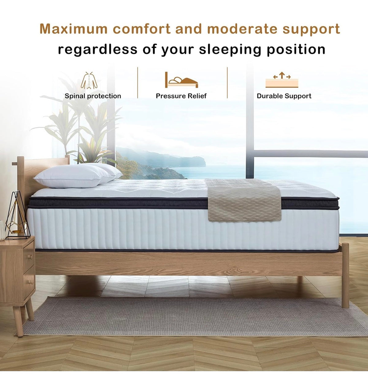 Double Mattress 25cm with Memory Foam & Pocketing Spring |In a Box
Medium Firm, Breathable Cover,Motion Isolation,Edge Support,White (135 * 190 * 25cm)