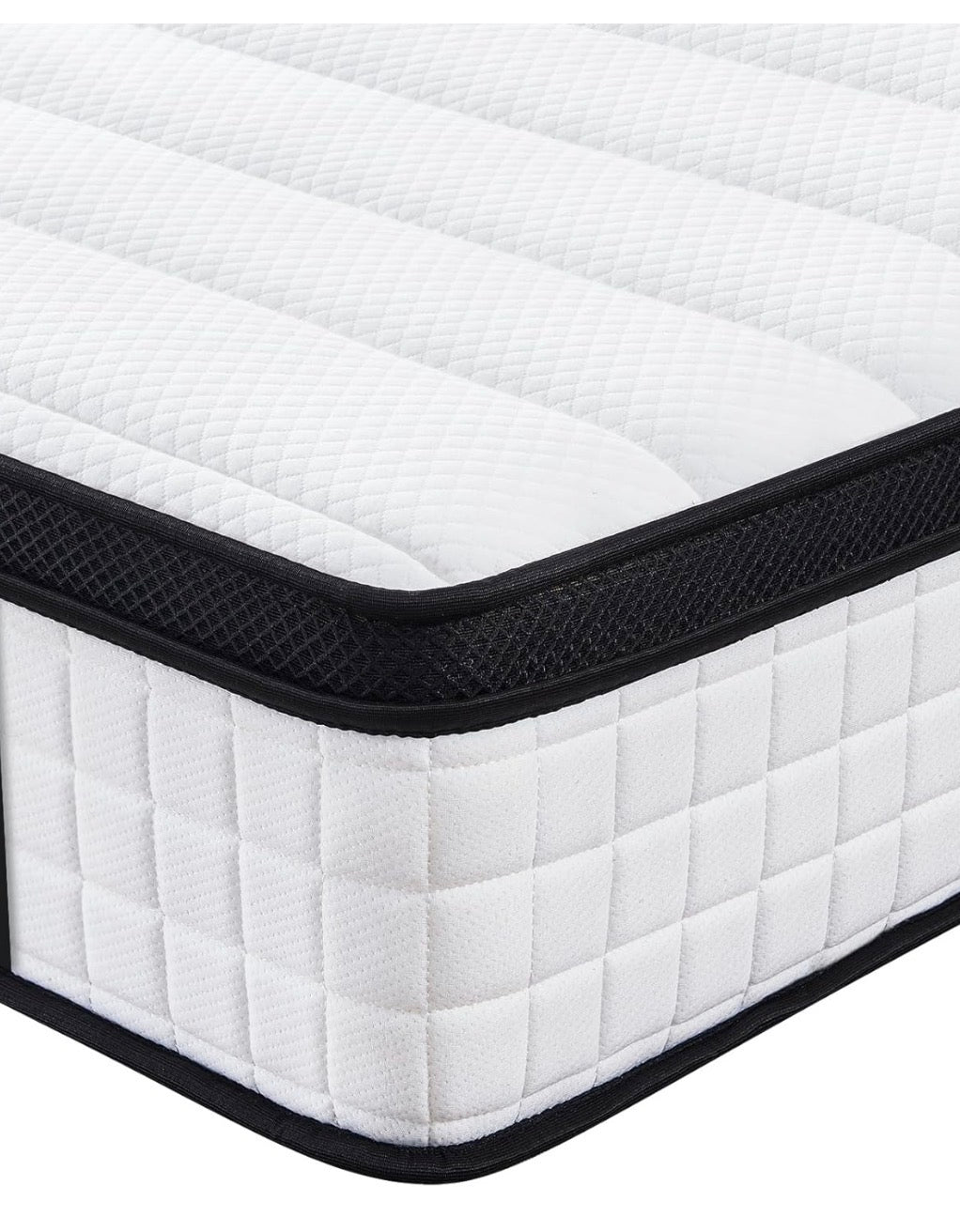 Double Memory Foam Sprung Mattress 10.6 Inch,4FT6 Spring Mattress with Innovative Memory Foam