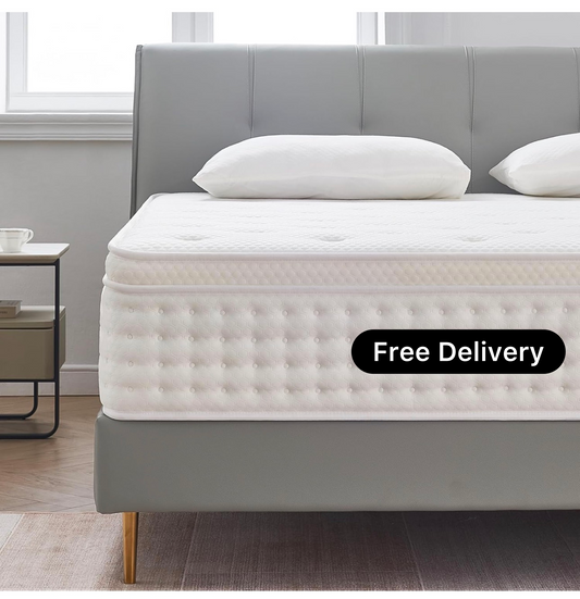 Double Mattress,10.2 INCH Hybrid Memory Foam and Individually Pocket Spring,4FT6 Double Bed Mattress Medium Firm,Ergonomic Pressure Reducing,Improve Sleeping(135x190x26cm)