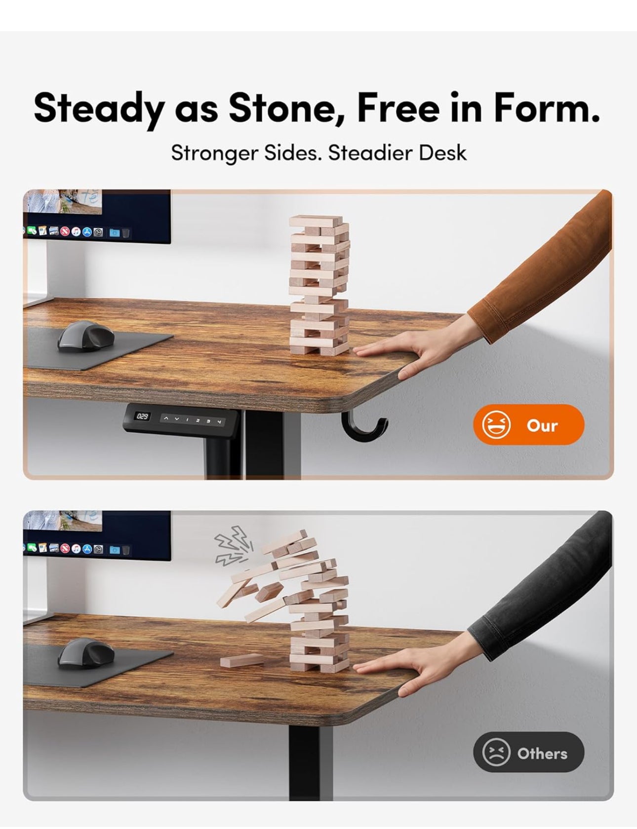 100 x 60cm Electric Height Adjustable Standing Desk