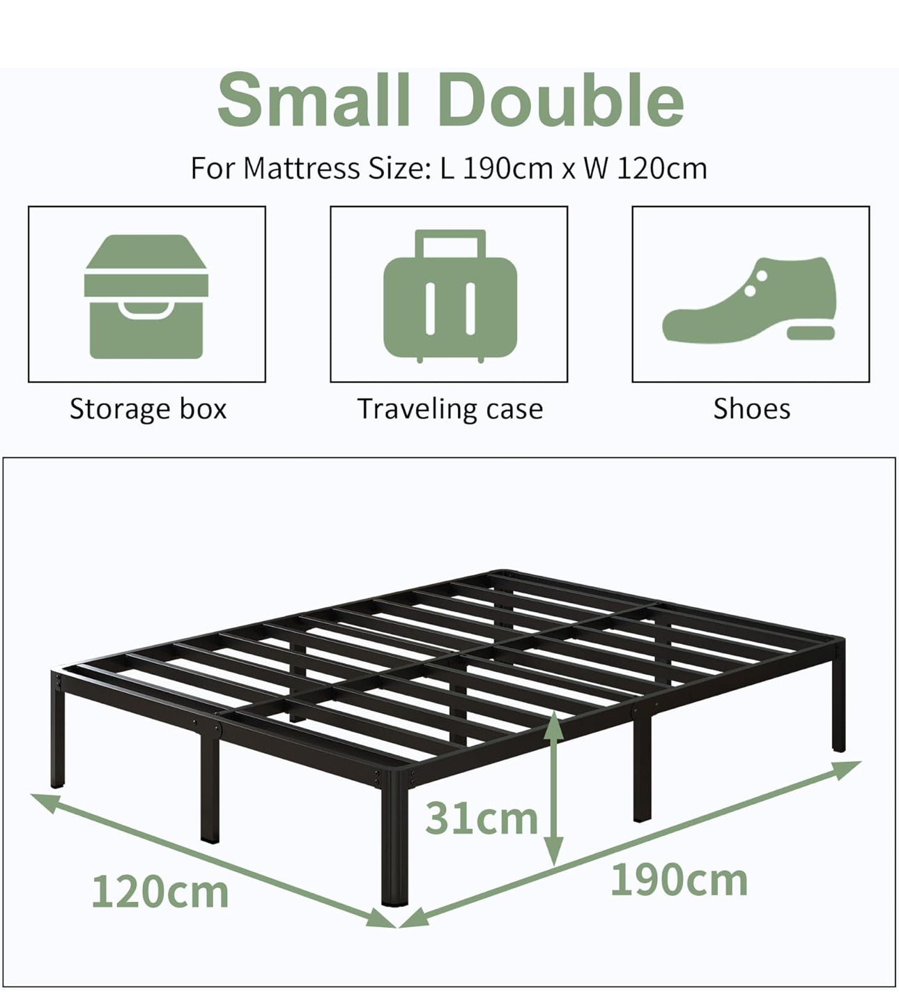 Small Double Bed Frame 30.5 cm High with Rounded Corner Legs. Small Double Bed Frame 30.5 cm High with Rounded Corner Legs,