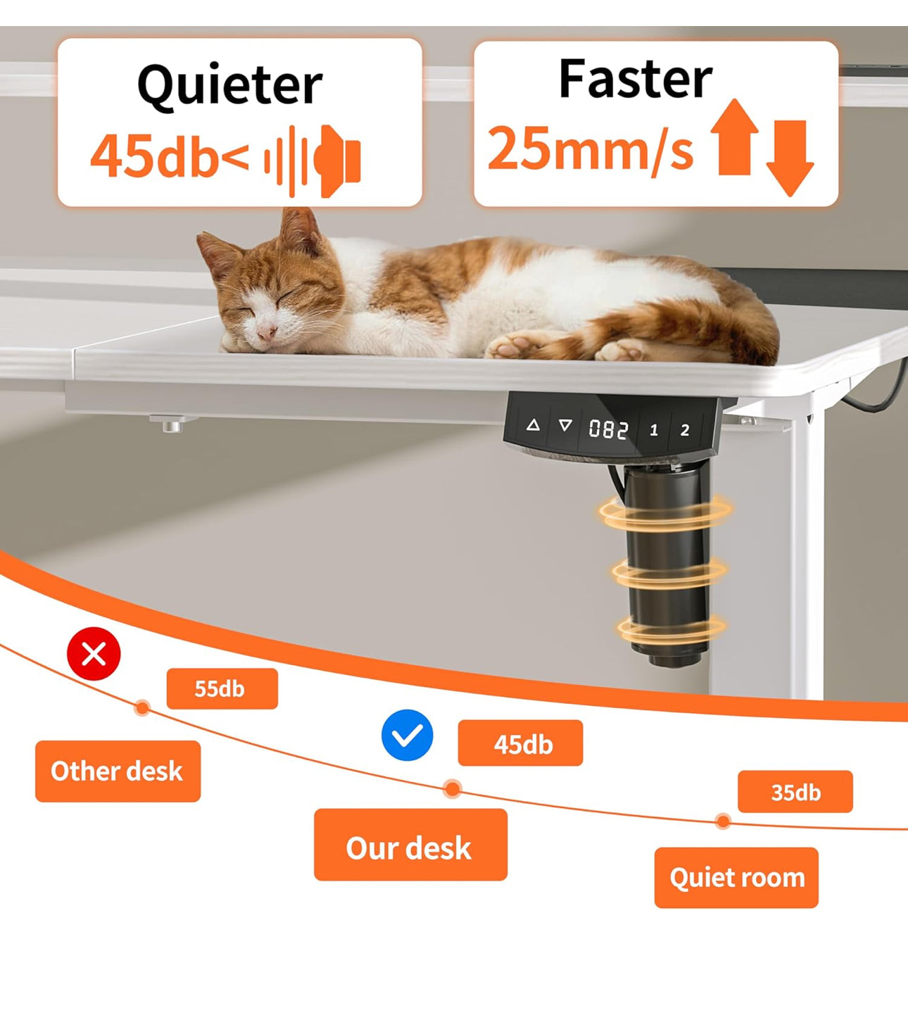 Height-Adjustable Desk with Monitor Stand