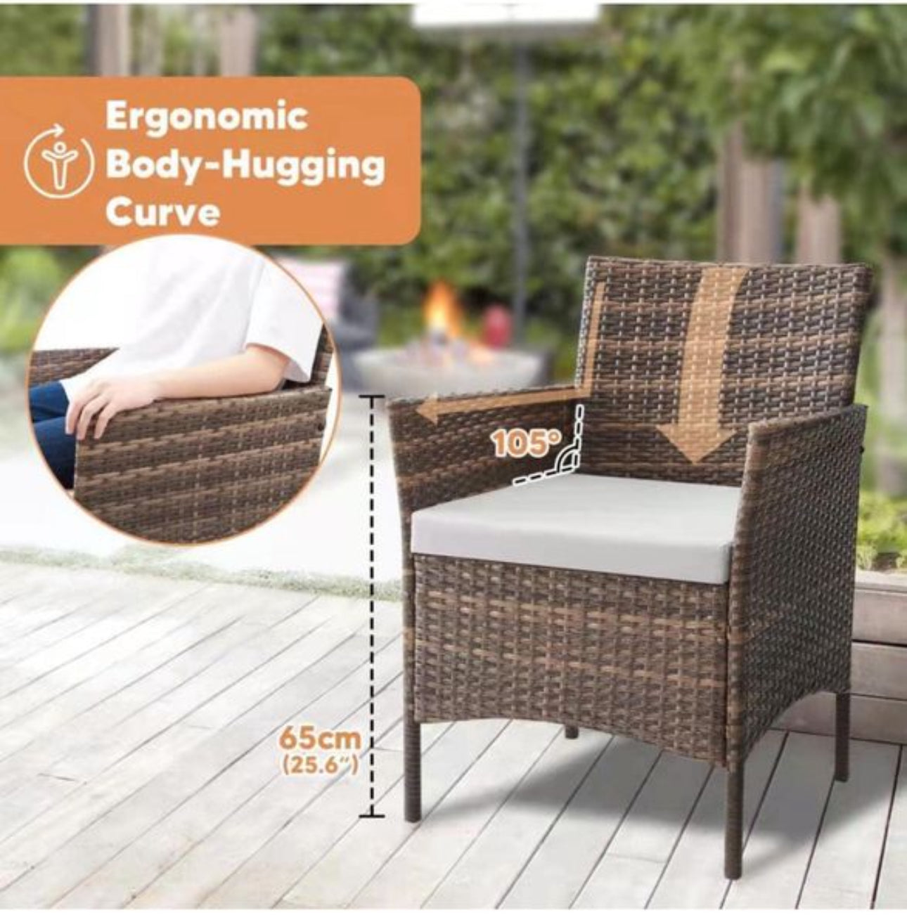 Rattan Garden Outdoor Furniture Set 4 Seaters