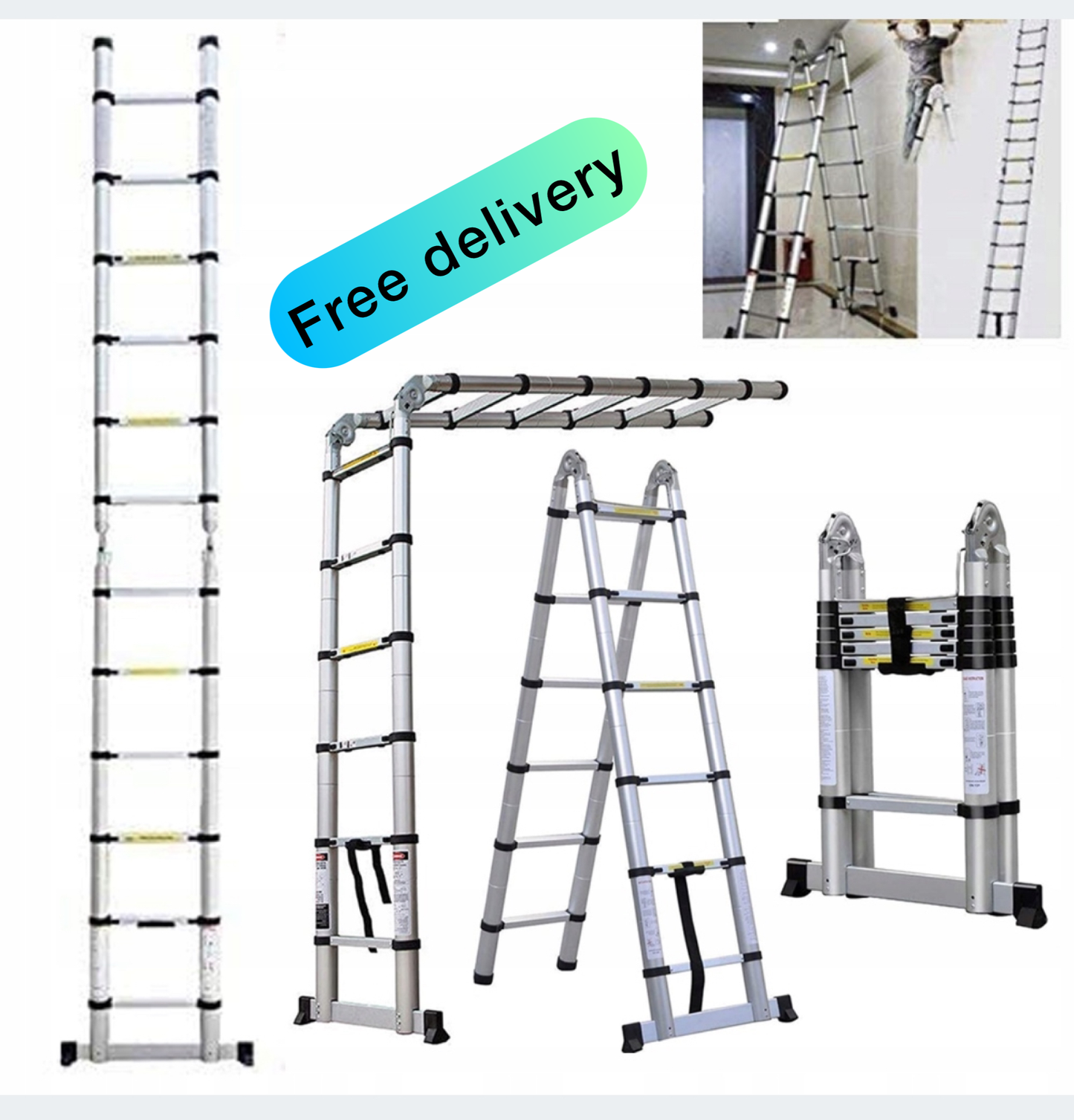 3.8 m aluminum 12 to 150 kg