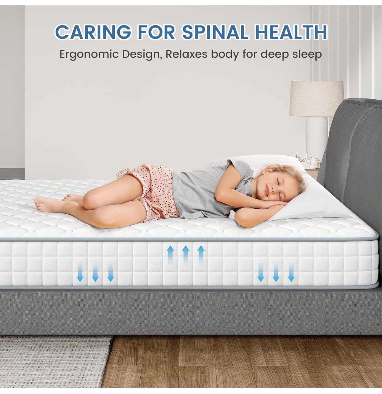 3FT Single Mattress, Sleeping Sprung Mattress Medi