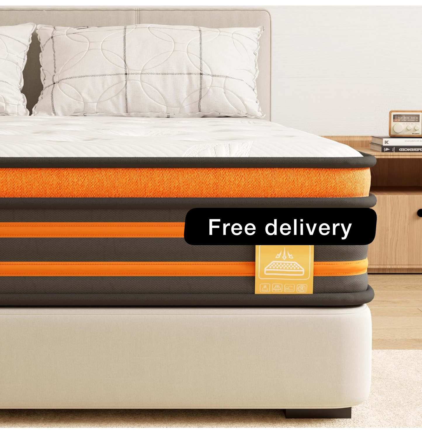 5FT King Size Mattress,10 Inch Medium Firm Gel Memory Foam