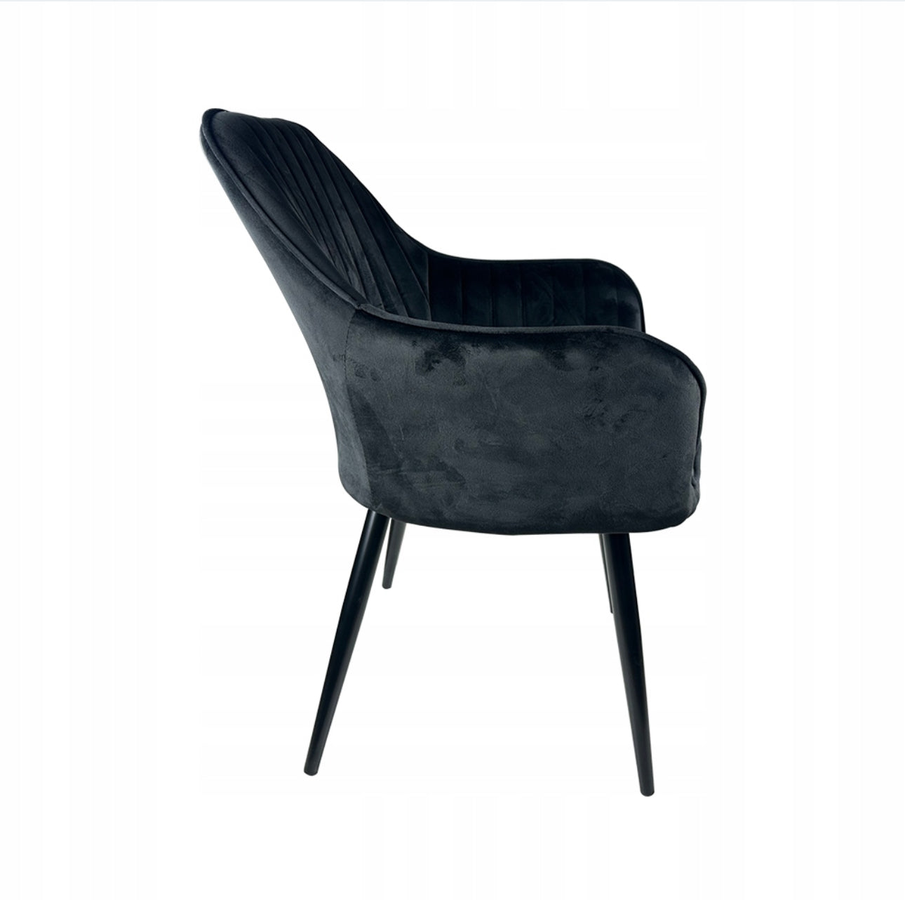 4x Upholstered Grey Velour Chairs