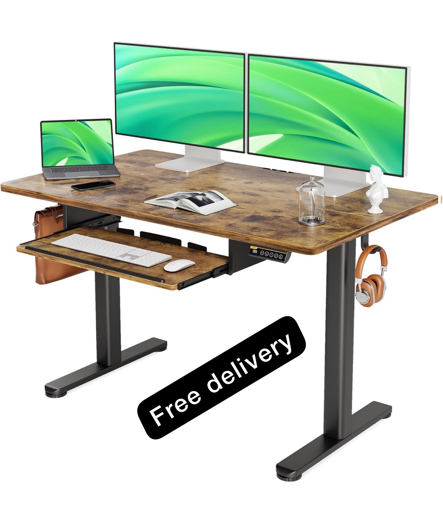 Height Adjustable Desk with Keyboard