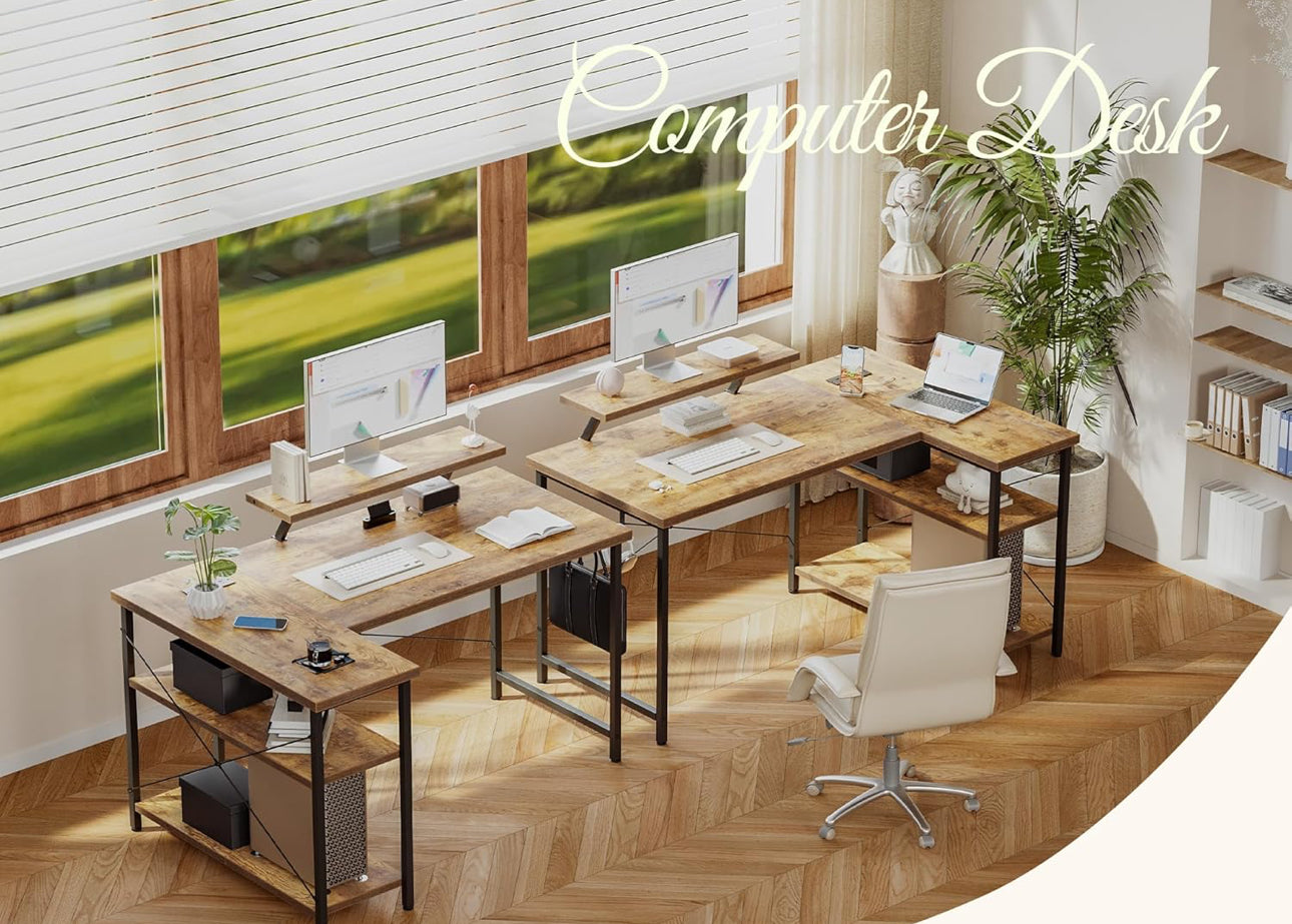 L-Shaped Desk with LED, 120x70cm
