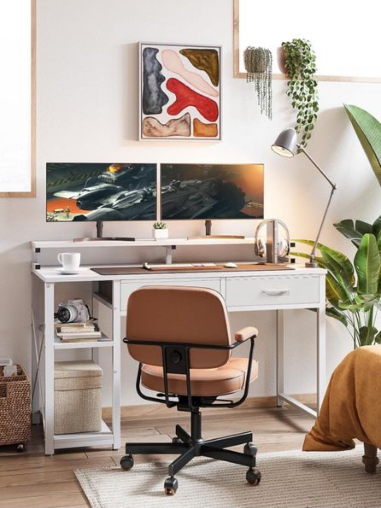 Computer Desk with Drawers 120 x 48 cm