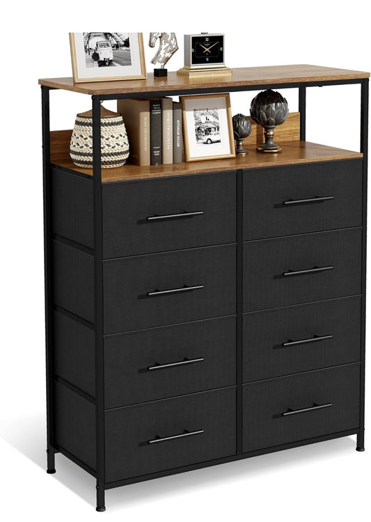 Chest of Drawers, Dresser for Bedroom with 8 Fabric Drawers