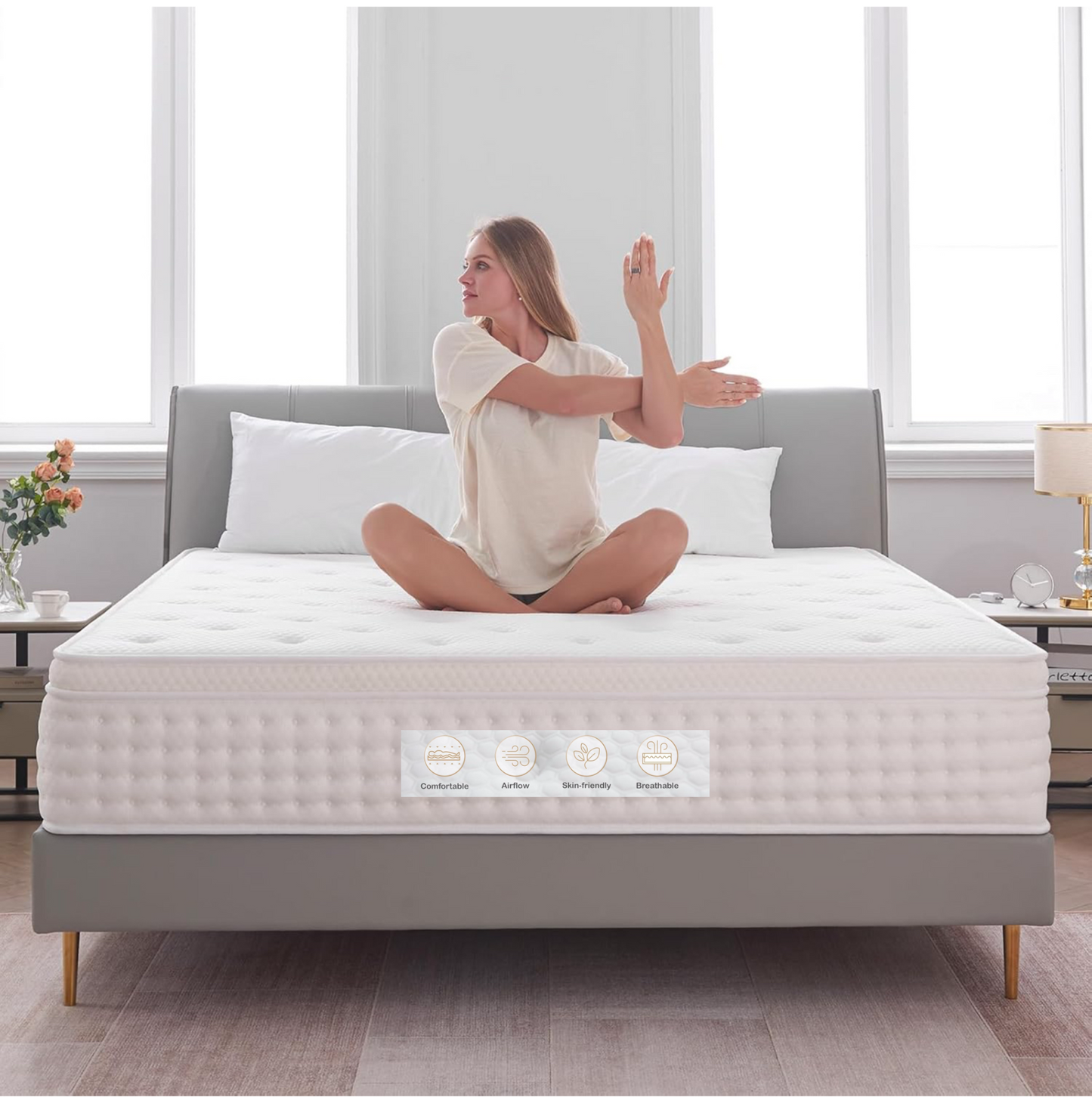 Small Double Mattress,10.2 Inch Medium Firm Memory Foam Pocket Sprung, 4FT Mattress Small Double Orthopedic for Back Pain Sleeper&Pressure Relief, 120x190x26CM