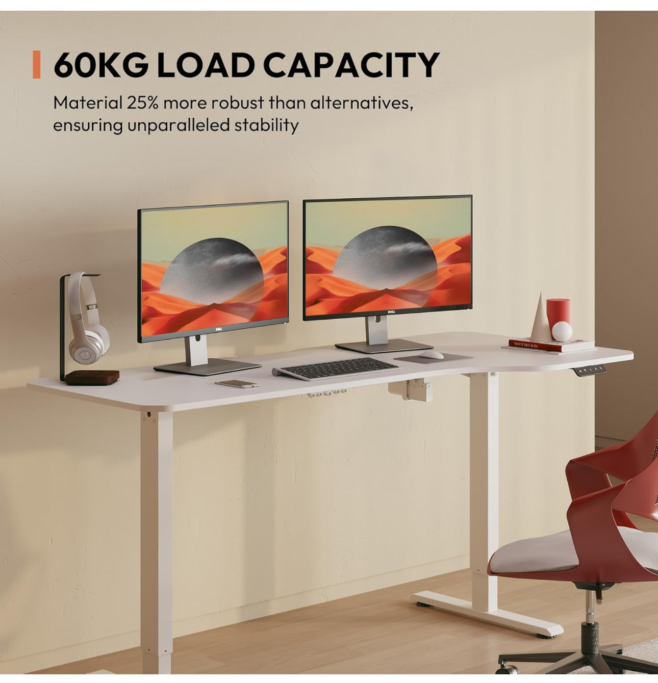 160 × 75 Electric Standing Desk Height Adjustable