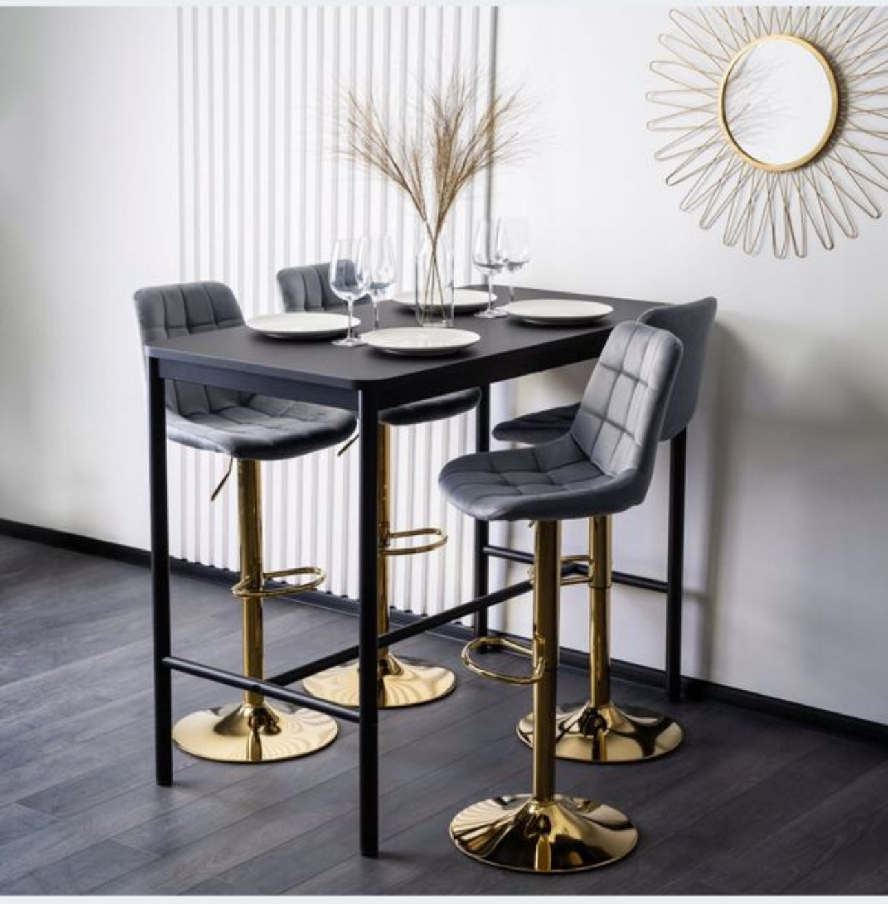 Set of 2 stools  shades of gray
