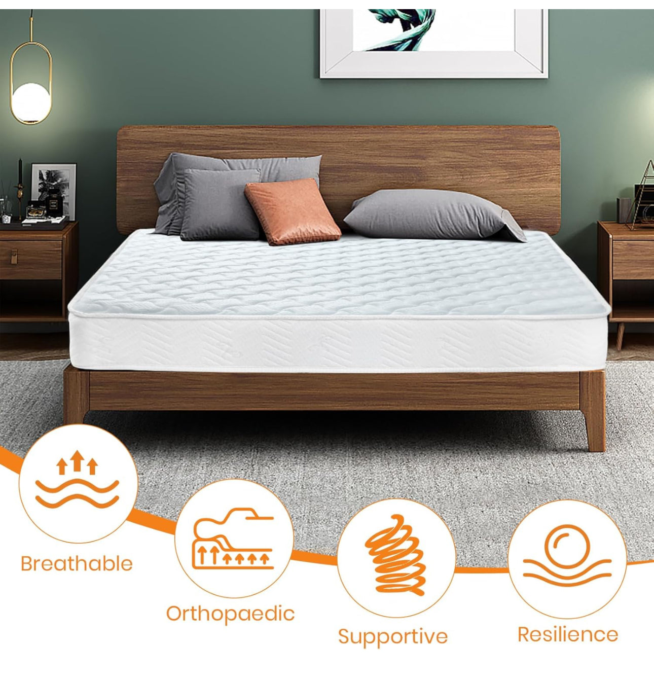 King Size Hybrid Spring and Memory Foam Mattress