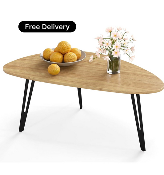 Modern Oval Coffee Table Oak Simple Center Table  Scandinavian