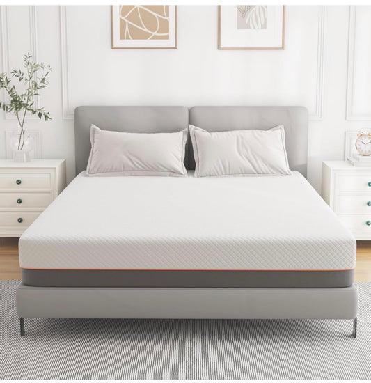 Memory Foam Mattress, 4FT6 Double Mattress, Medium Firm, Soft Skin-friendly Fabric, for Breathable Comfort Sleep, Back Pain Support (135x190x20cm)