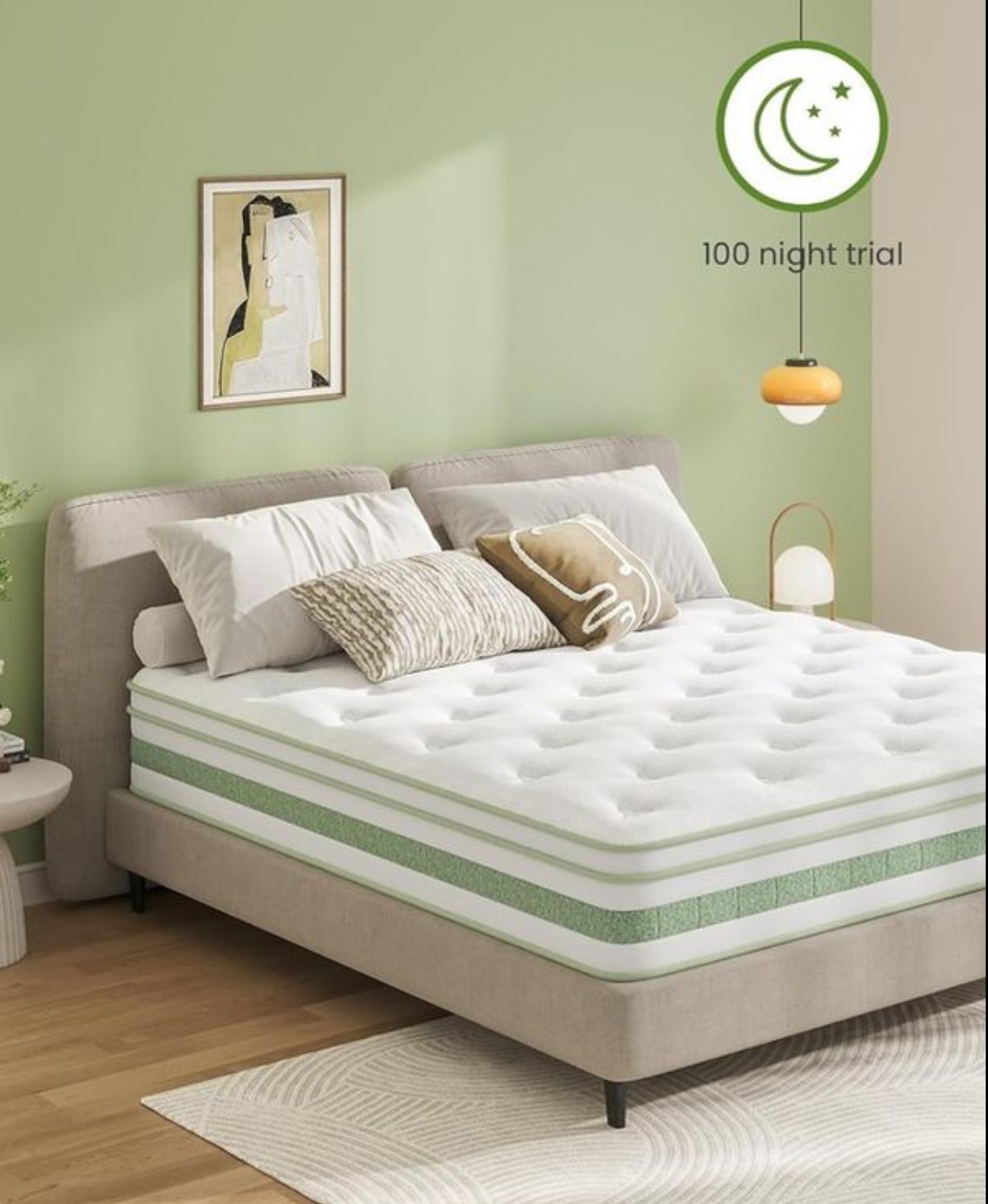 Orthopedic King Size Mattress 5FT, 10 Inch Gel Memory Foam Pocket Sprung Hybrid Mattress,