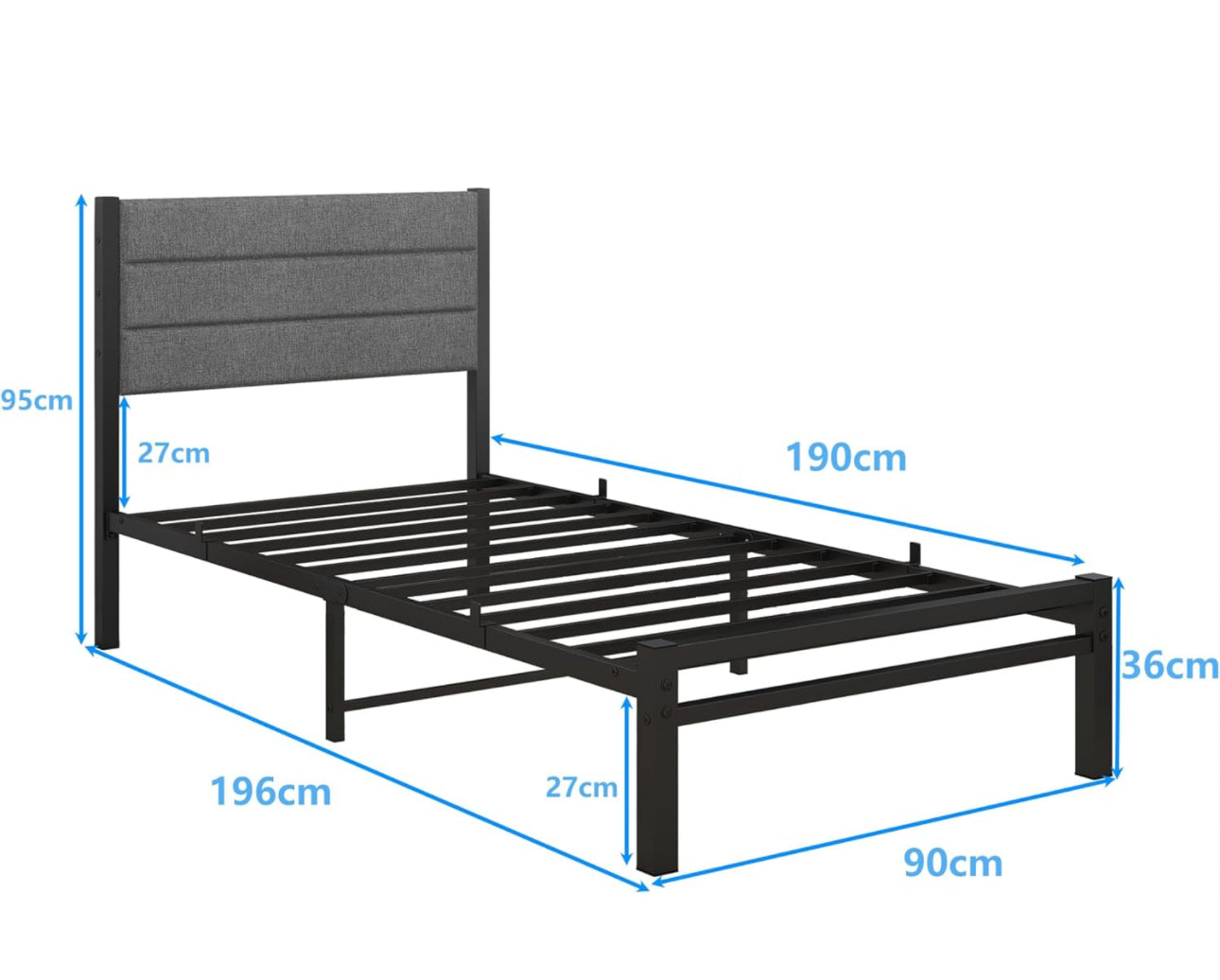 Single Bed Frame Upholstered