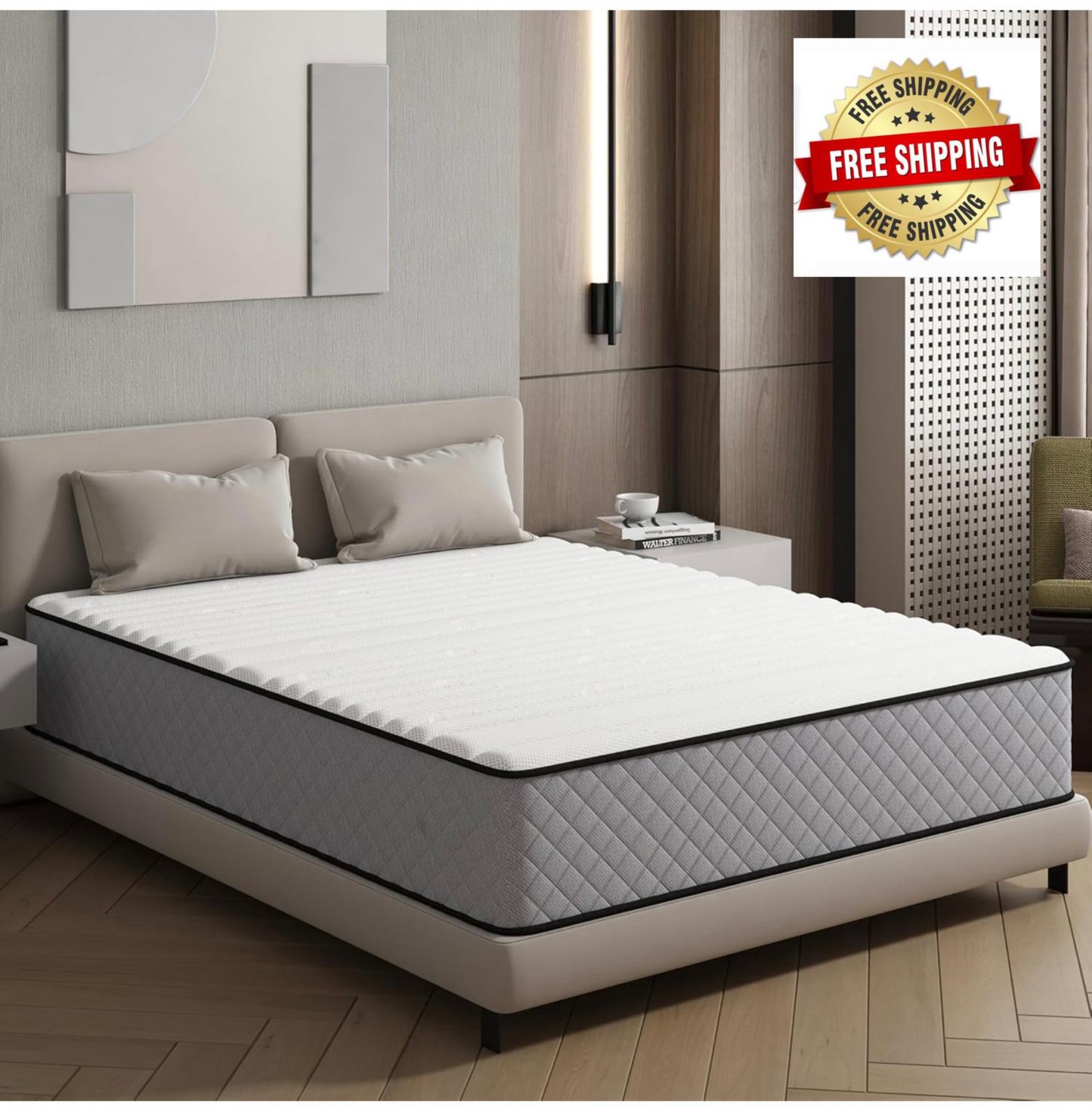 Hybrid King Size Mattresses 5FT 25cm Medium Firm Pocket Sprung 7-Zone OEKO-TEX Certified – Motion Isolation & Pressure Relief for Back Pain – 150x200cm