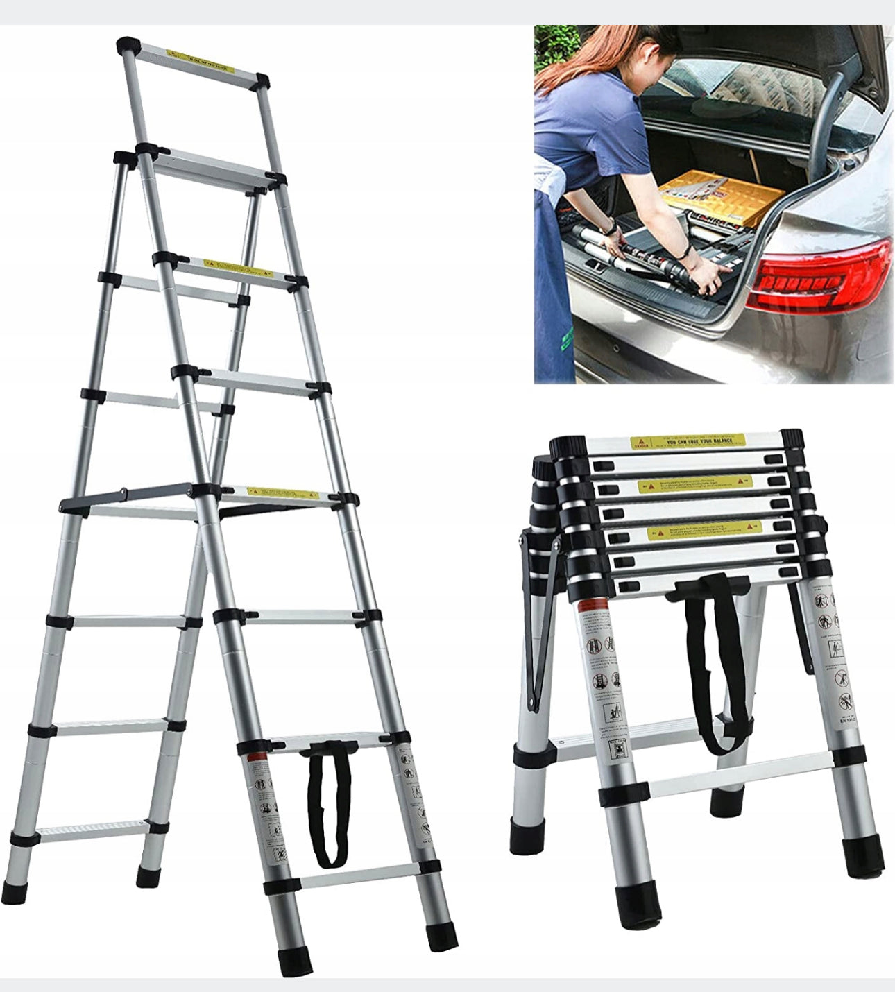 Ladder 2,3 m aluminum up to 150 kg