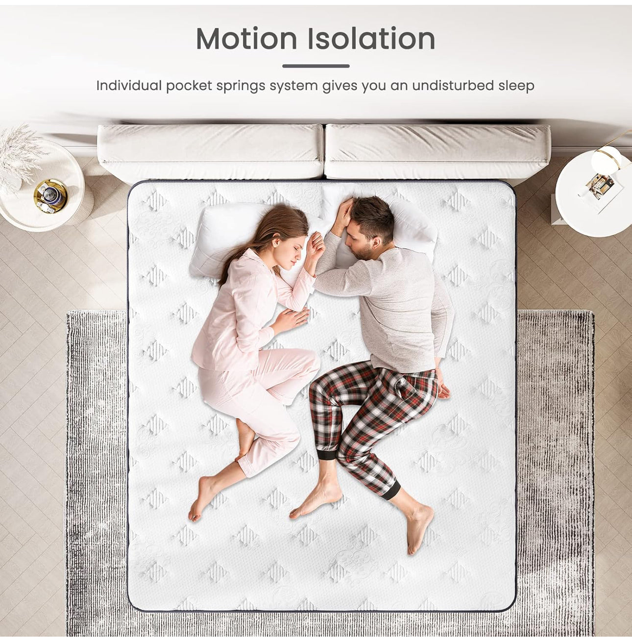 Single Mattress, 9.8 Inch Pocket Sprung Mattress