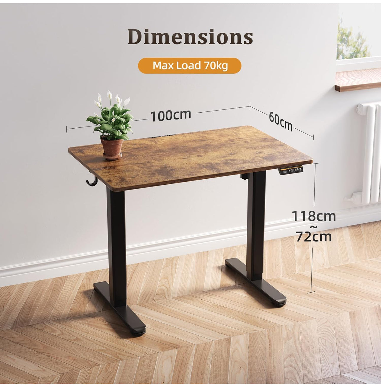 1- Electric Standing Desk 100x60cm