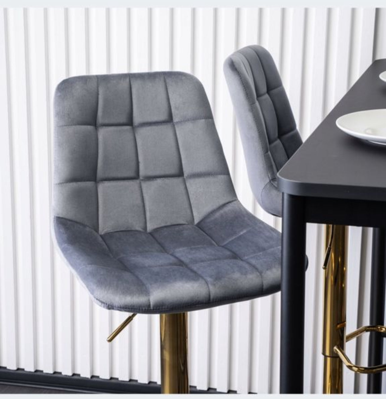 Set of 2 stools  shades of gray